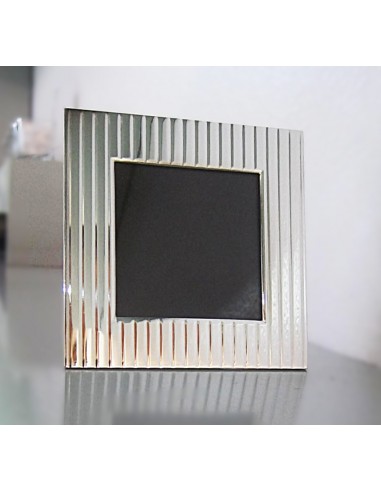 CORNICE IN ARGENTO RIGATA  QUADRATA 6X6