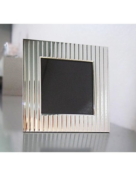 CORNICE IN ARGENTO RIGATA  QUADRATA 6X6