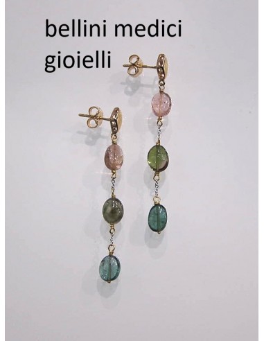 ORECCHINI IN ORO ROSA CON TORMALINE A...
