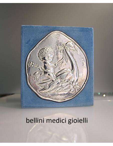 scatola con piastra della nascita in argento Torrini