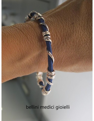 bracciale in argento con cordone...